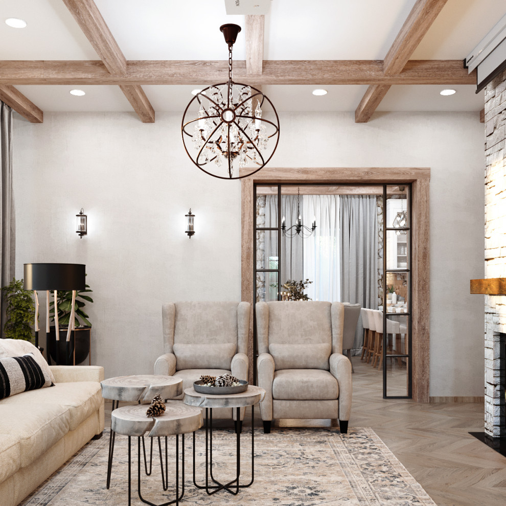 Интерьер загородного дома в стиле Шале