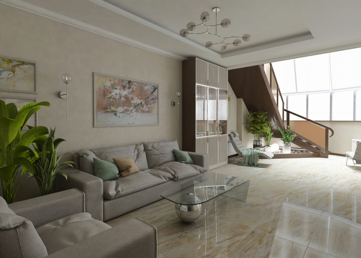 Обложка проекта: Двухуровневая квартира в ЖК "Портал-Билдинг".