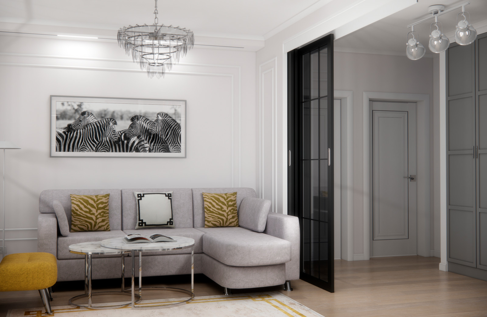 Гостиная, холл и балкон, Нарвская