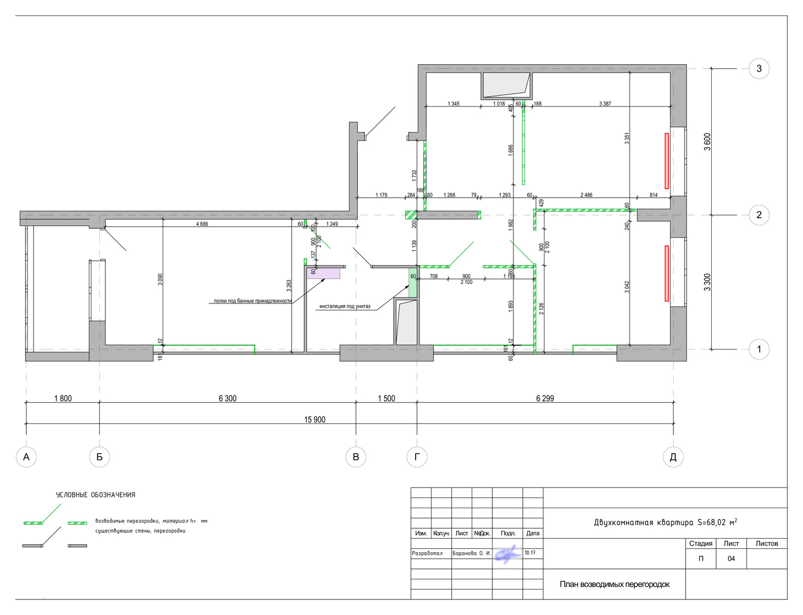 Проект 2-х комнатной квартиры для семьи из 3-х человек (проект в разработке)