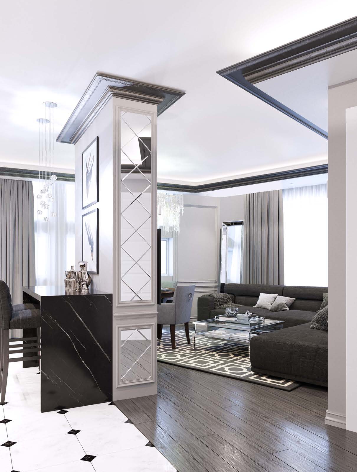 Проект квартиры в стиле Ар Деко, ЖК Wellton Park район Крылатское