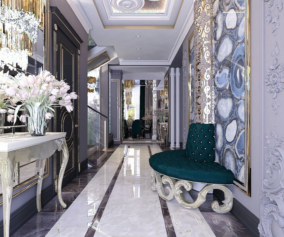 Холл 1 этажа в частном домовладении в стиле арт-деко (г.Пятигорск)