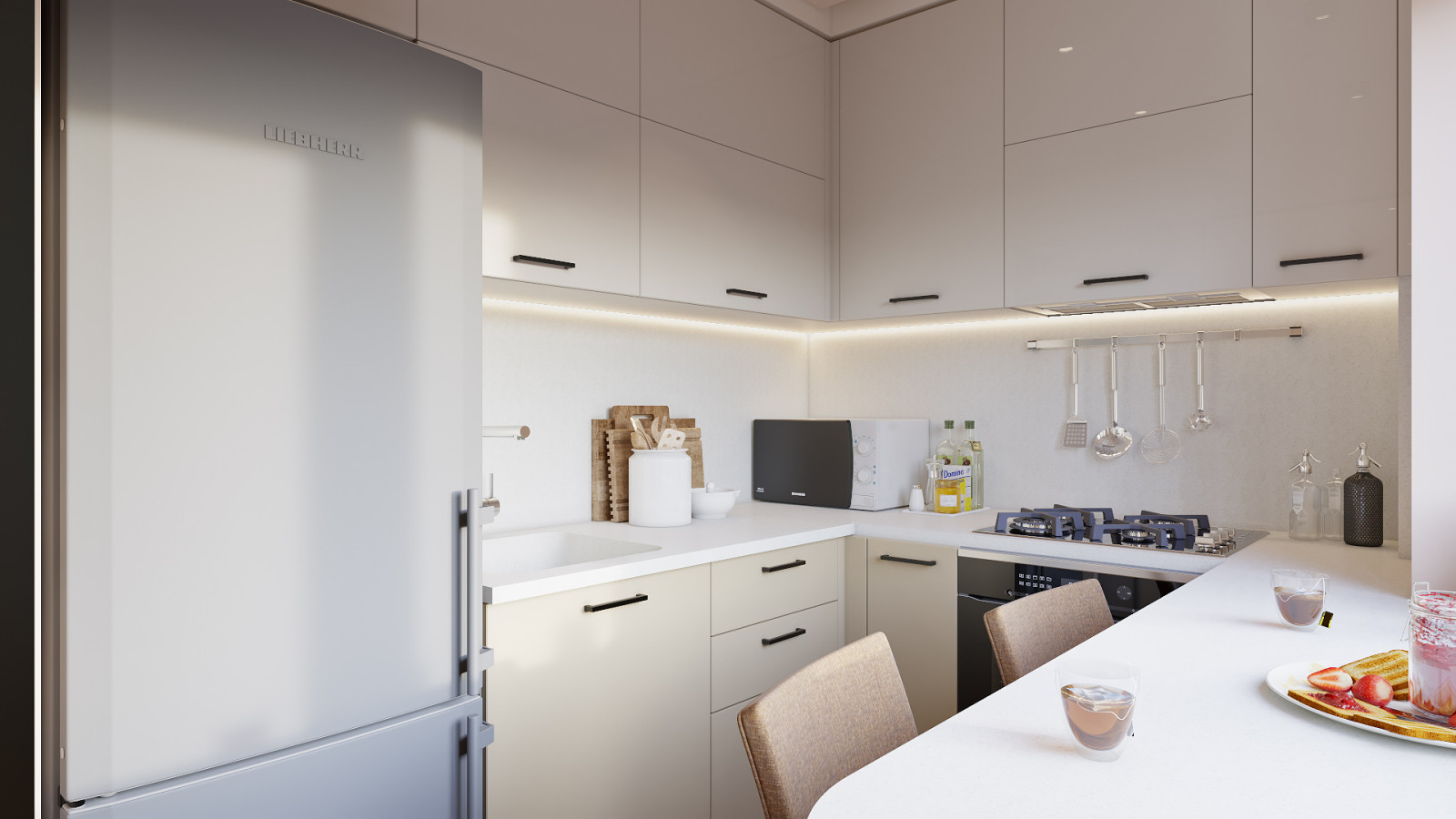 Дизайн двухкомнатной квартиры 44 м2