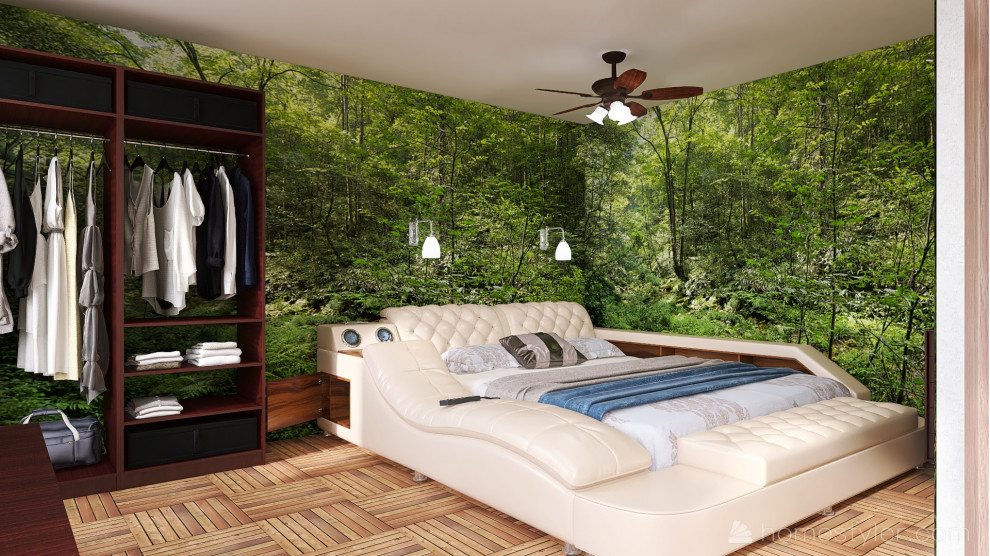 Спальня с просторной кроватью