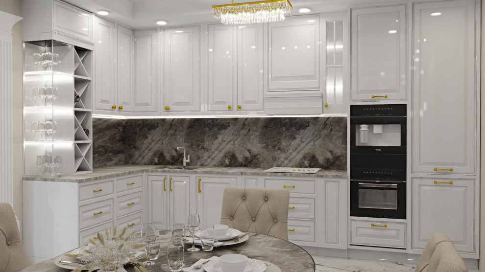 Проект кухни-гостиной и мастер ванной в частном доме