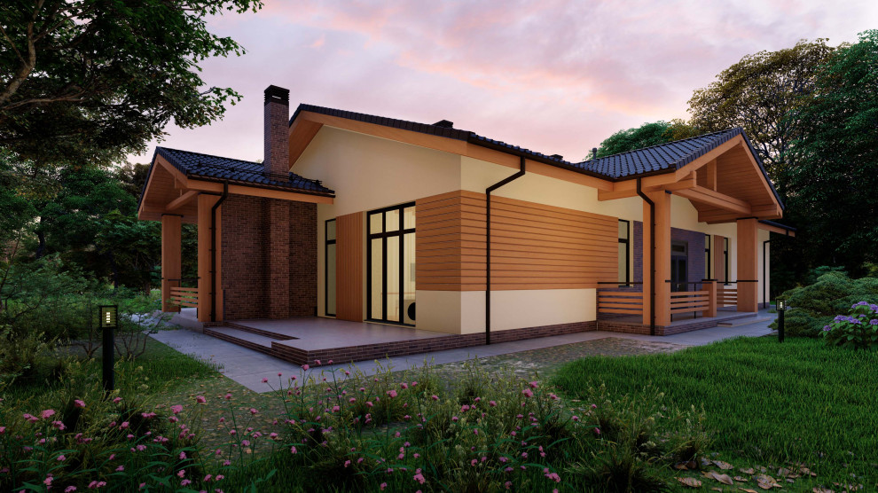 Одноэтажный загородный дом