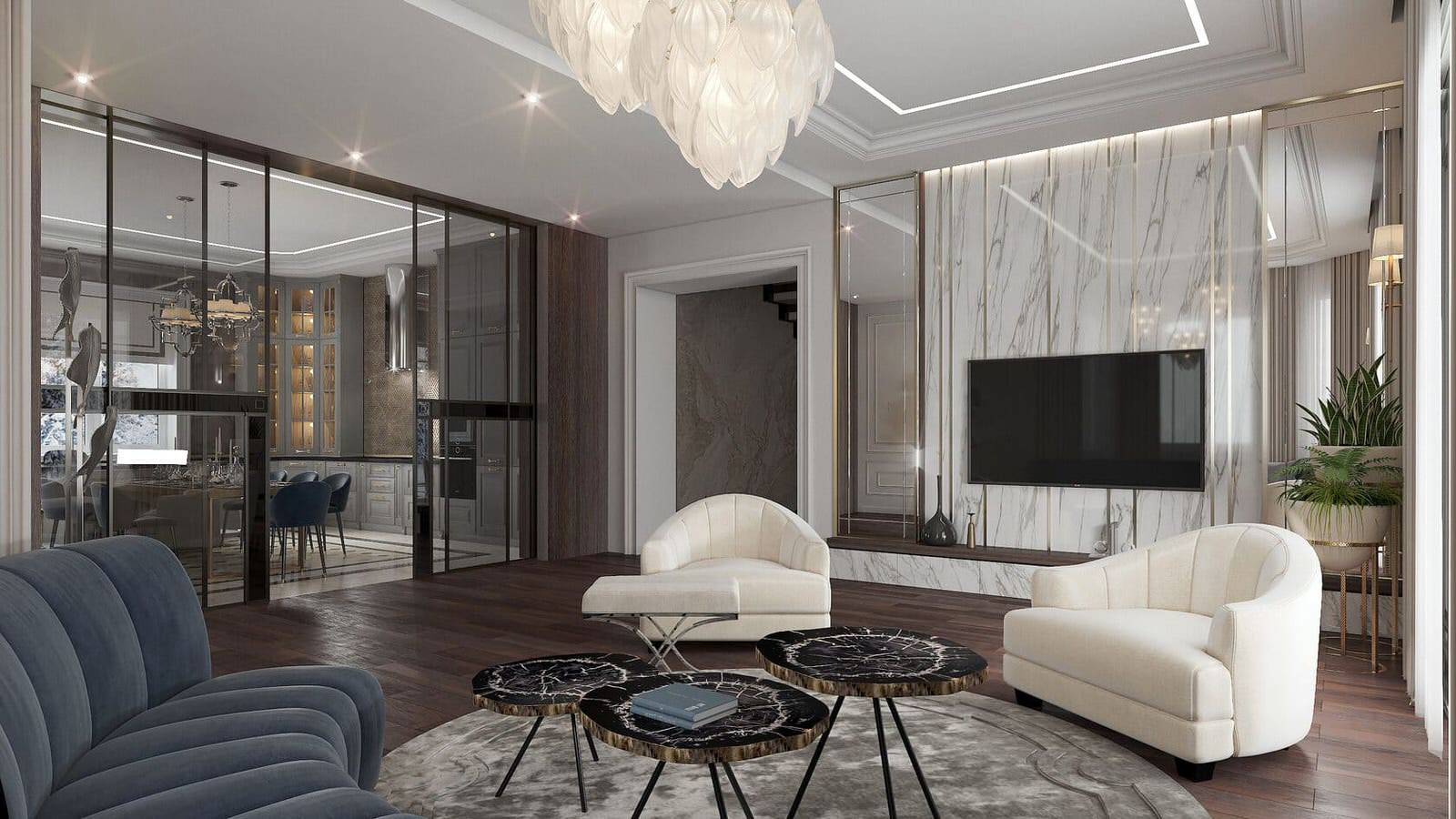 Обложка проекта: Гостиная и кухня / Пятигорск