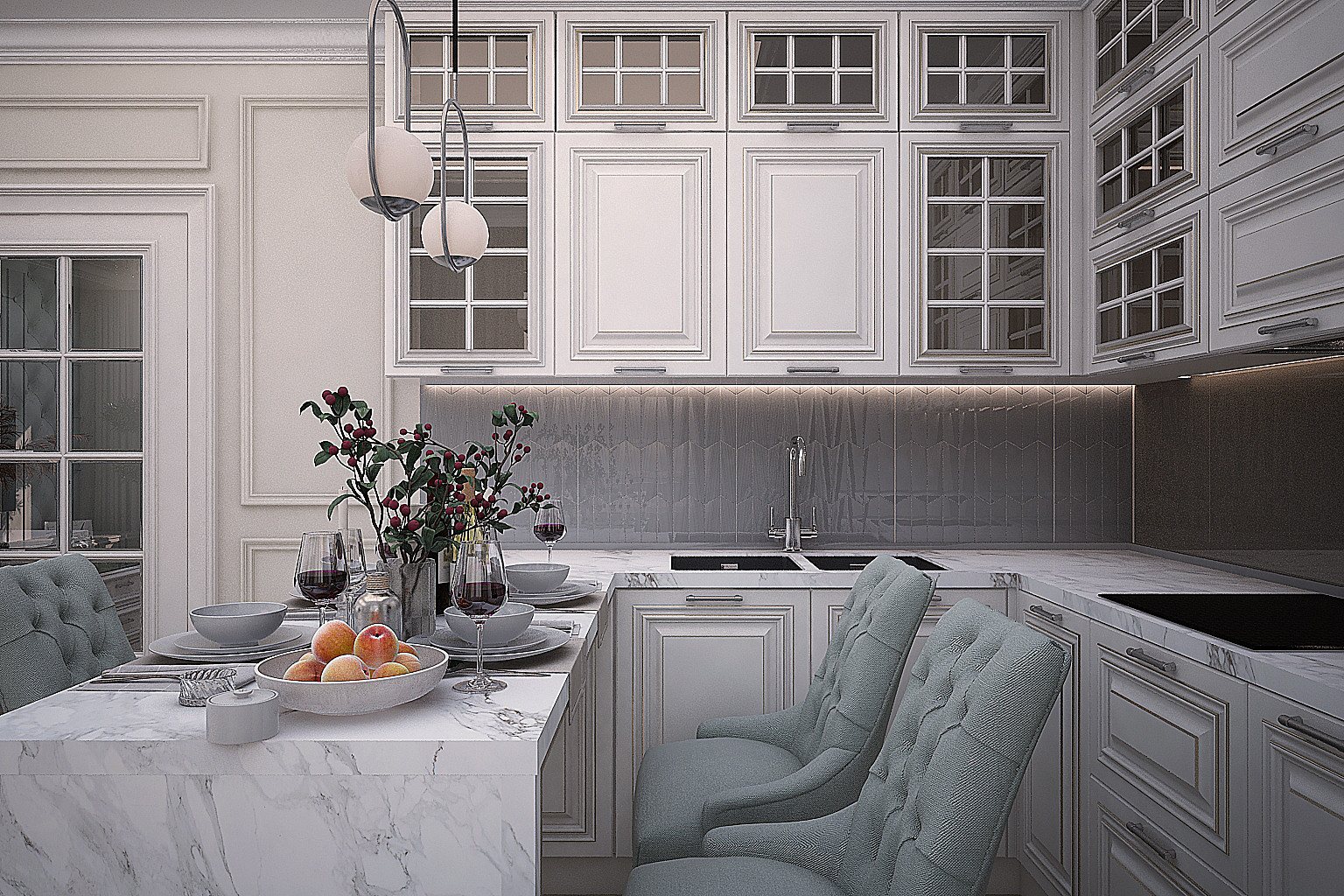 ул. Садовая гостиная-кухня