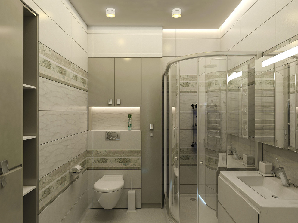 Обложка проекта: Санузел в новостройке (несколько вариантов плитки).