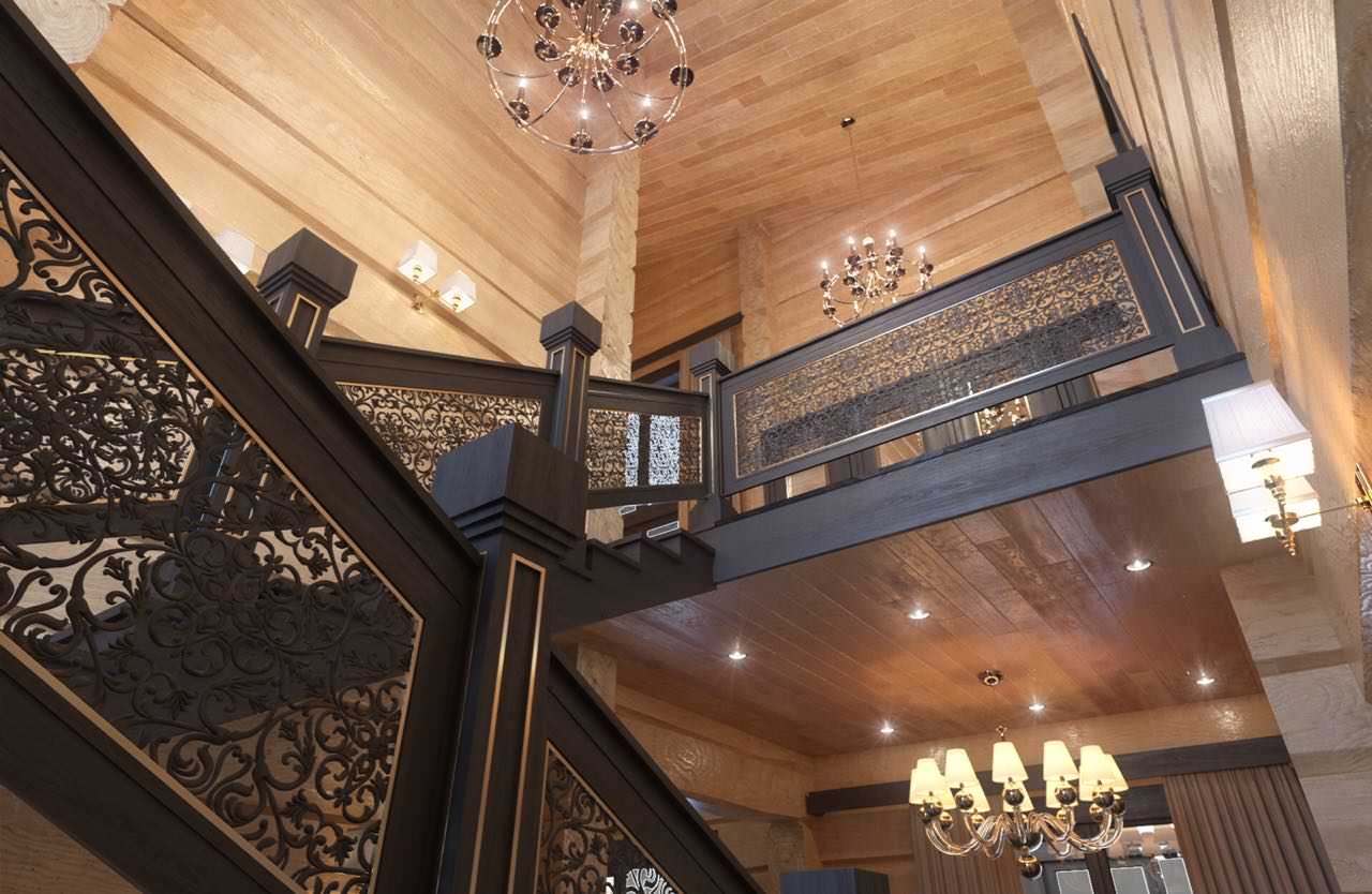 Шале со спа-зоной и бассейном из лафета кедра и бетона