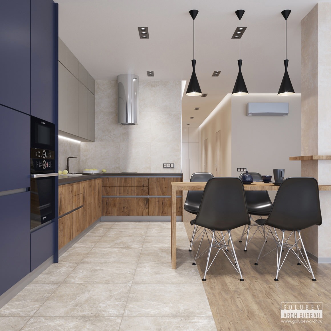 Дизайн интерьера с панорамным видом, г. Красноярск, 100 м2