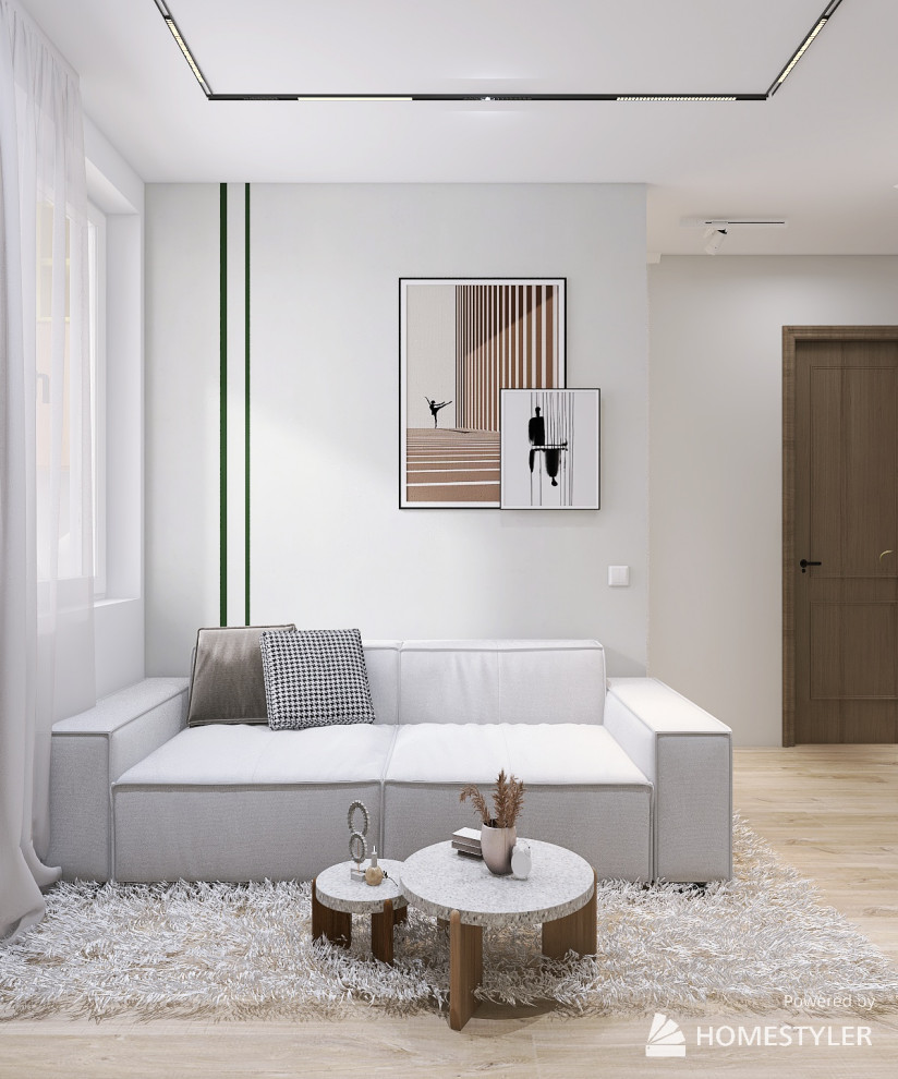 Обложка проекта: Гостиная и спальня однокомнатной квартиры