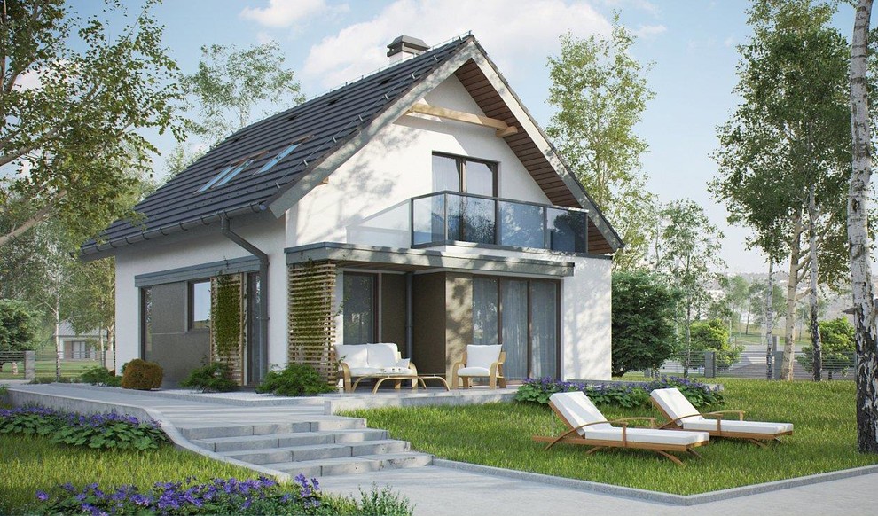 Каркасный дом с использованием каменных панелей