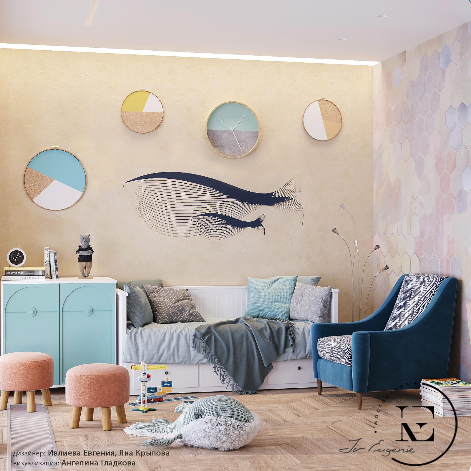 "Подводный мир" в московской квартире в стиле Soleray,