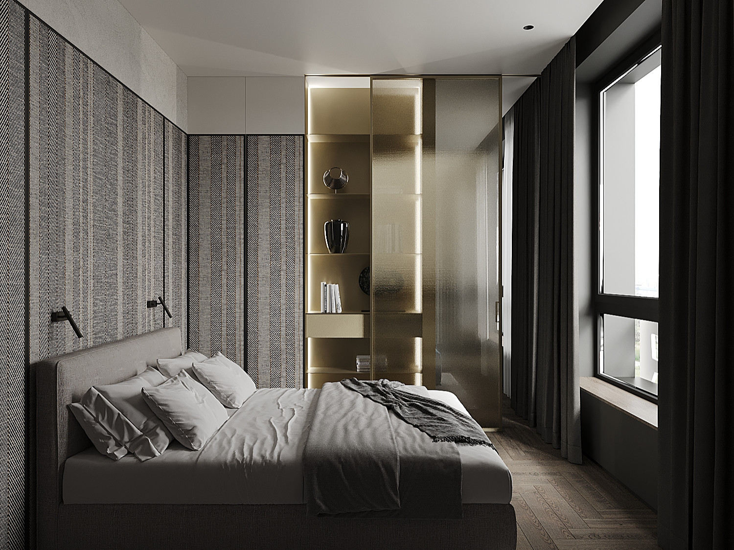 Квартира-студия в холодных тонах