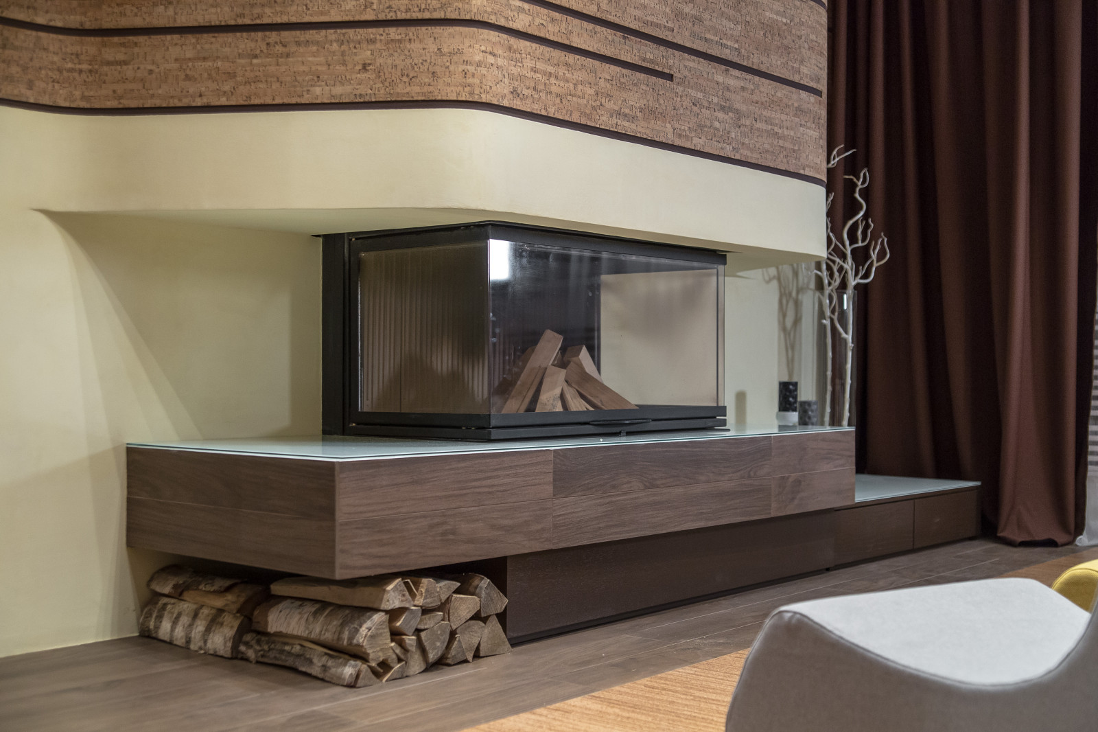 Гостиная в осенних тонах.