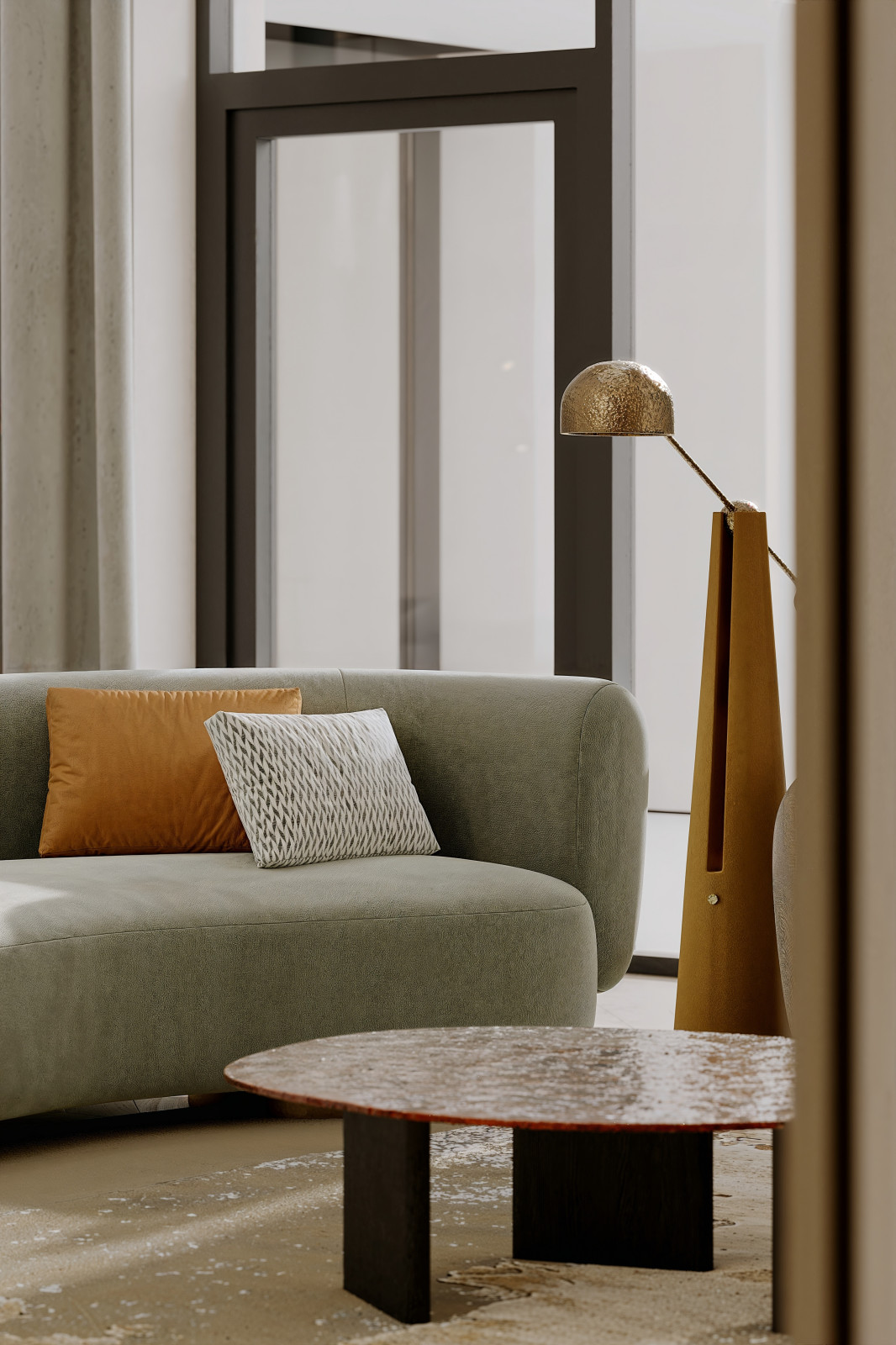 Просторная гостиная а коттедже