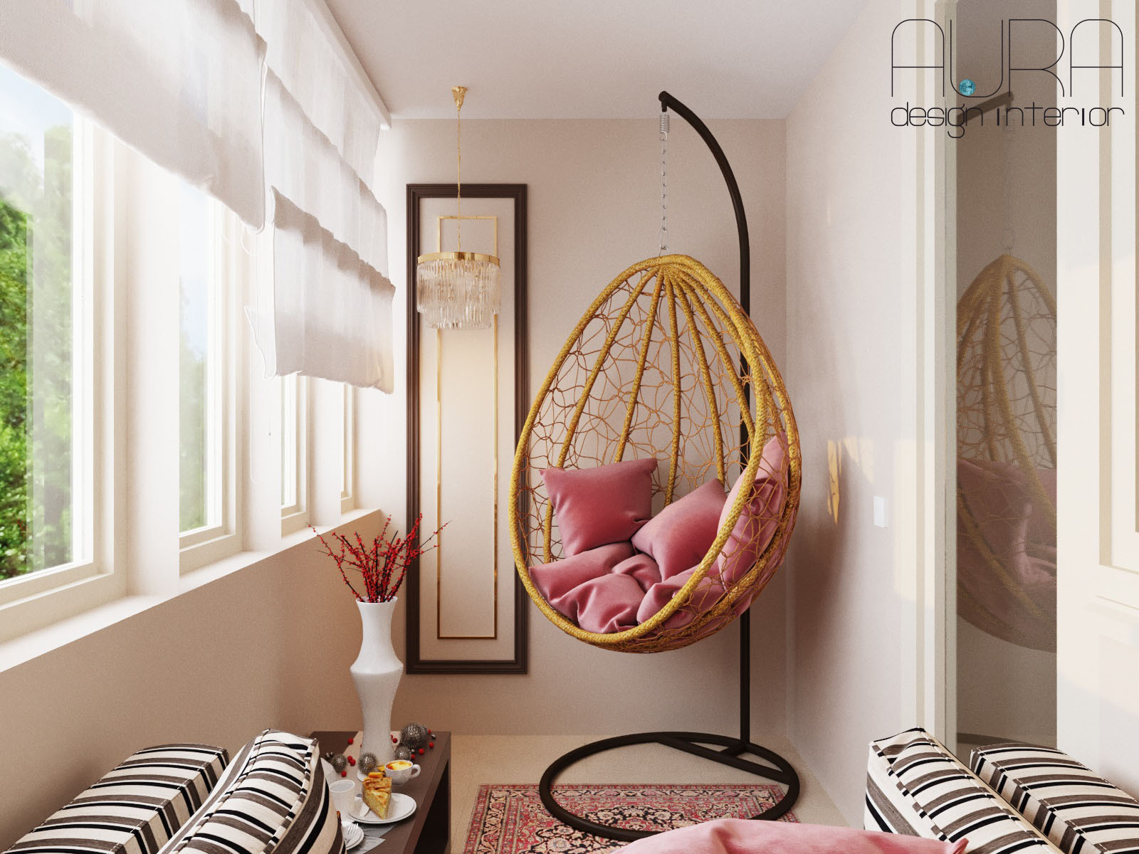 Обложка проекта: Дизайн квартиры, лоджия в светлых тонах