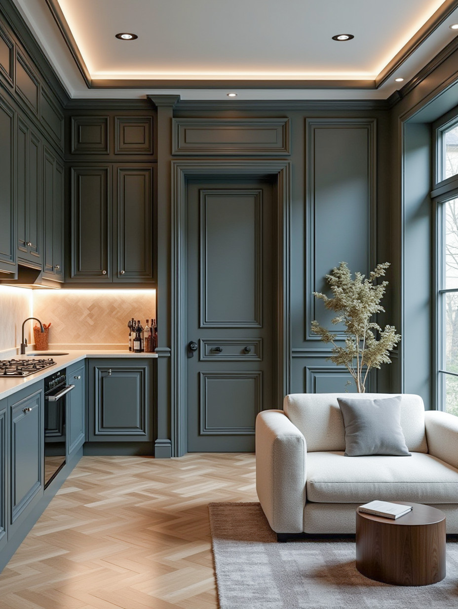 Кухня гостиная в классическом стиле