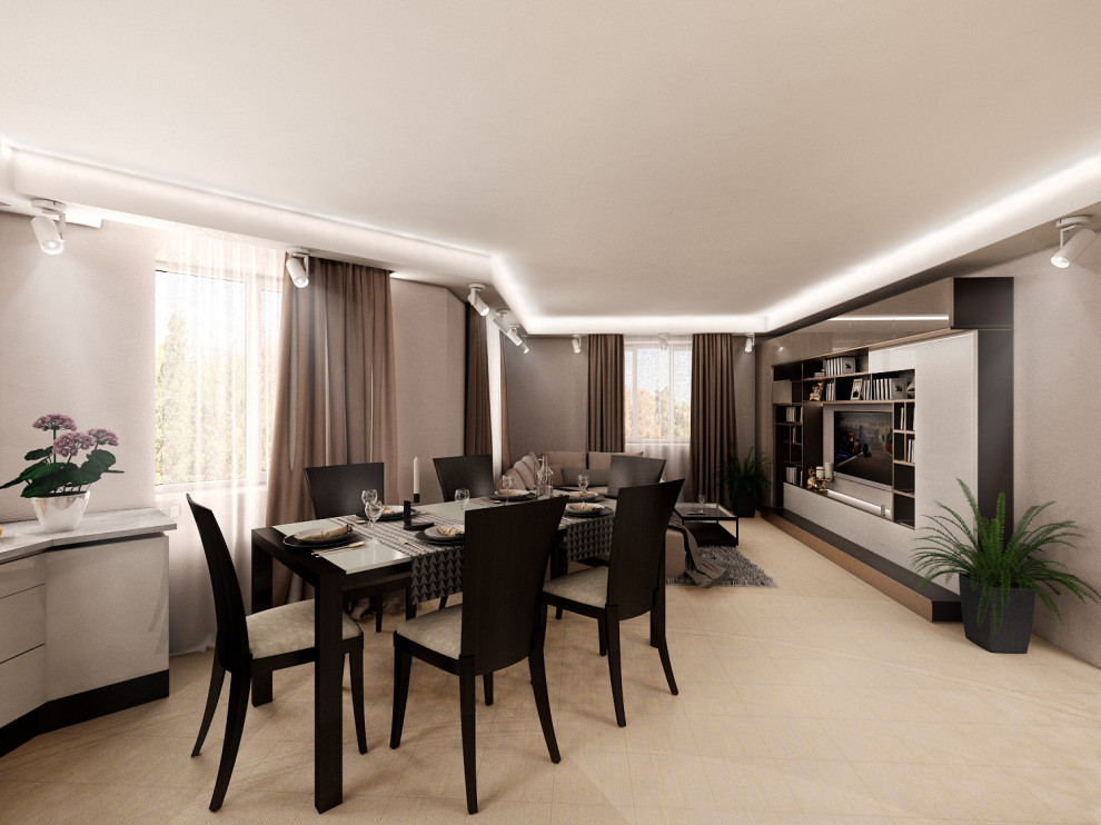 Дизайн интерьера Кухня-гостинная