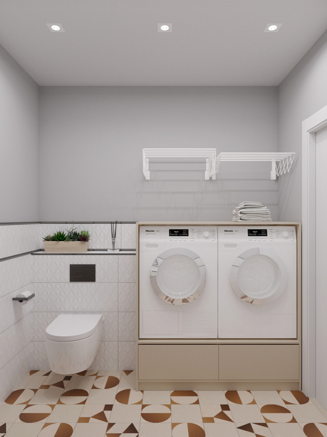 Дизайн раздельного санузла в квартире 70м2, г. Нефтеюганск