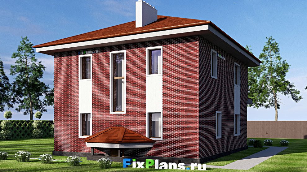 Проект двухэтажного дома 14х10 м S242м2 F-17468