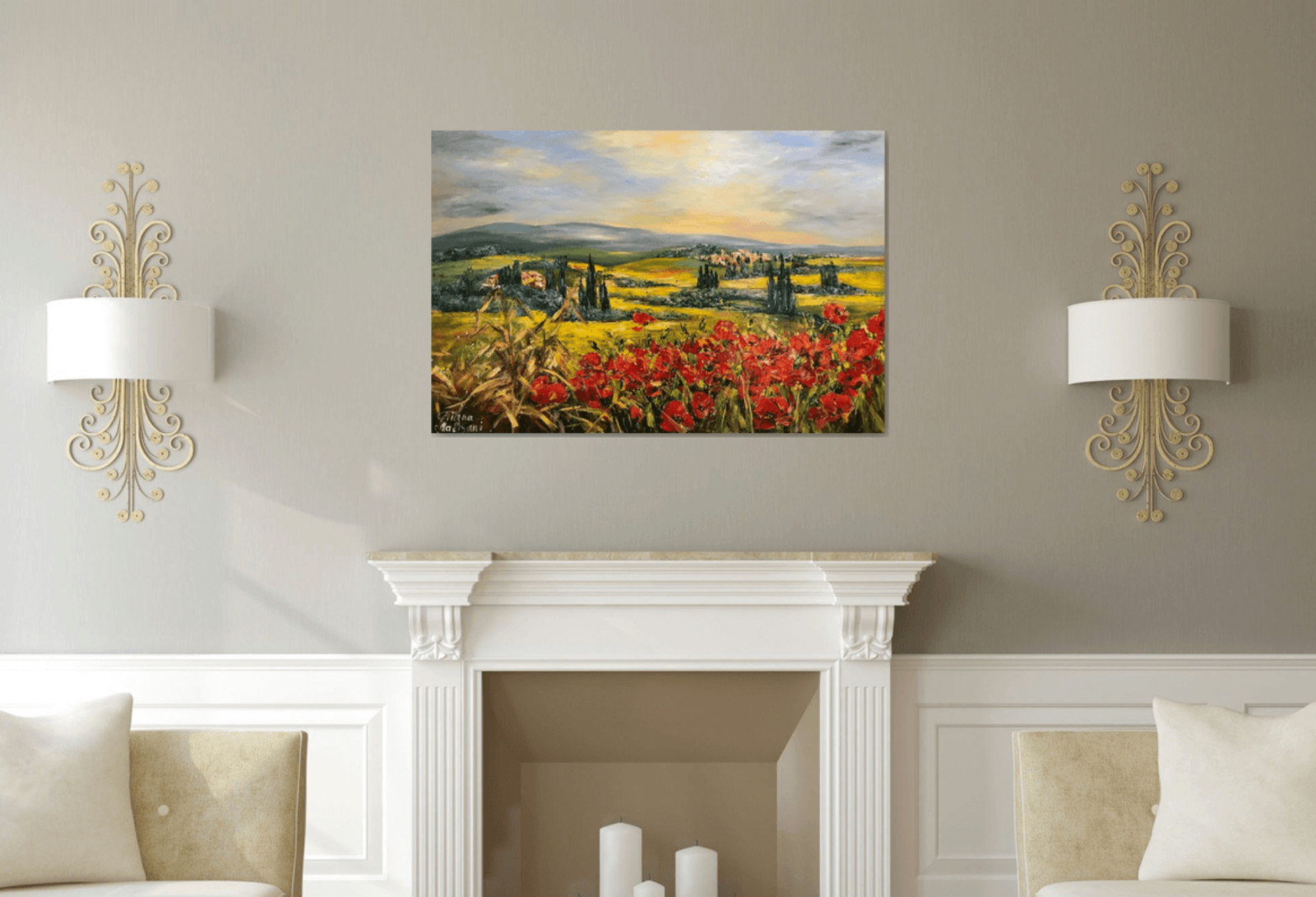 Гостиная - Дизайн интерьера - Картины художницы Дианы Маливани (1)