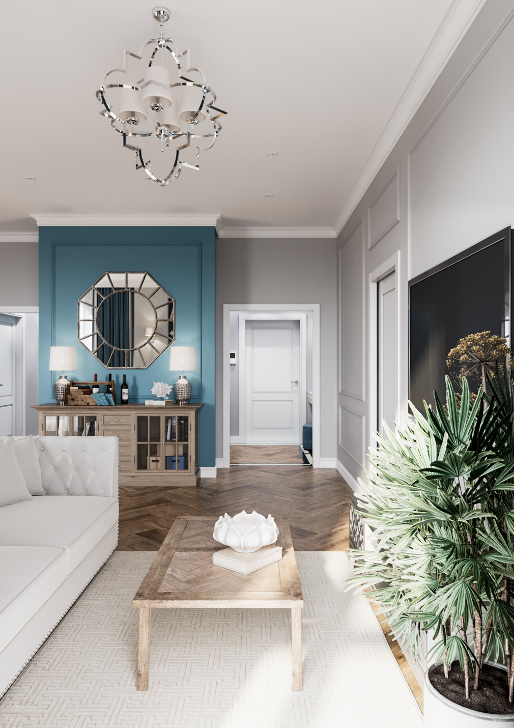 Дизайн квартиры неоклассике с элементами американской классики