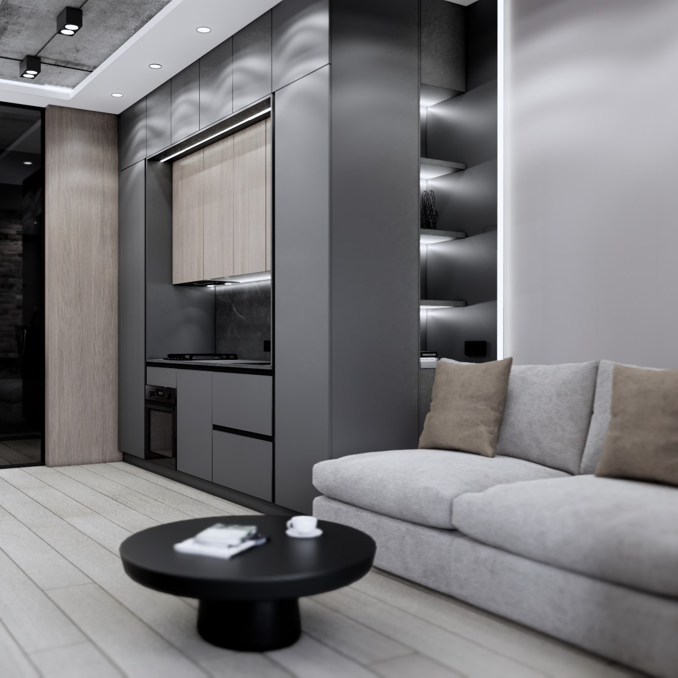 "Мужской характер" современная квартира под сдачу в ЖК "Рыбная деревня"