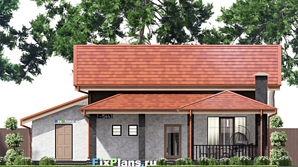 Проект дома с мансардой 10х14 м S109м2 F-15443