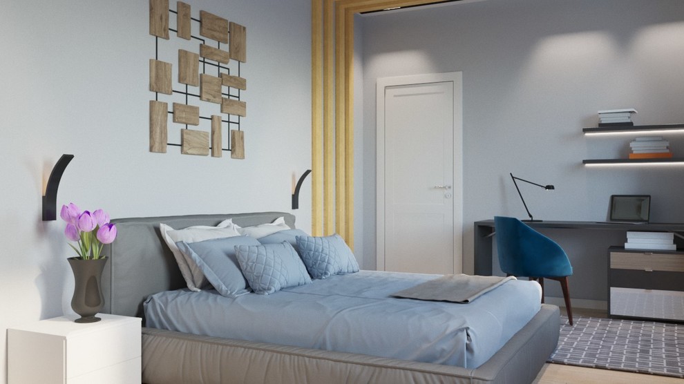 Обложка проекта: 3D Визуализация спальни Визуализатор Александр Антонов Дизайнер Марина Иванова