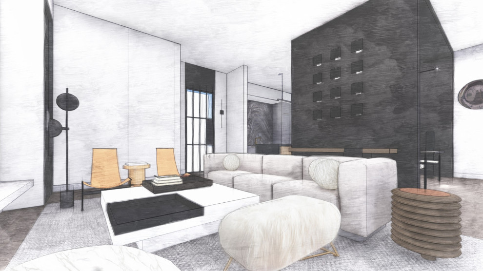 Проект "Контраст объемов" (Квартира на ул.Остоженка, 160 кв. м)