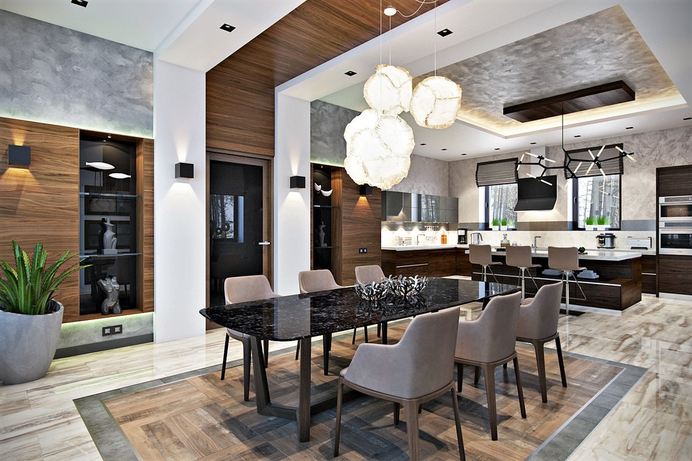 Дизайн интерьера кухни коттеджа в Санкт-Петербурге