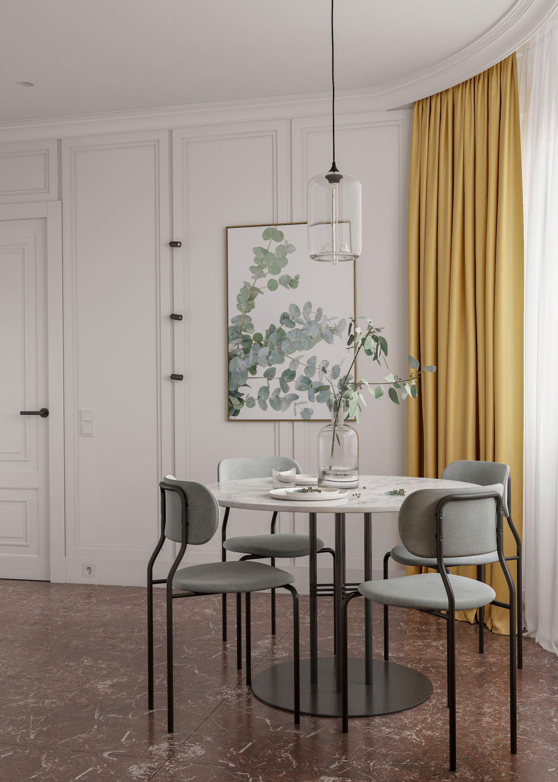 Квартира в стиле неоклассика, Мкр. «Бутово Парк», 68 кв.м.