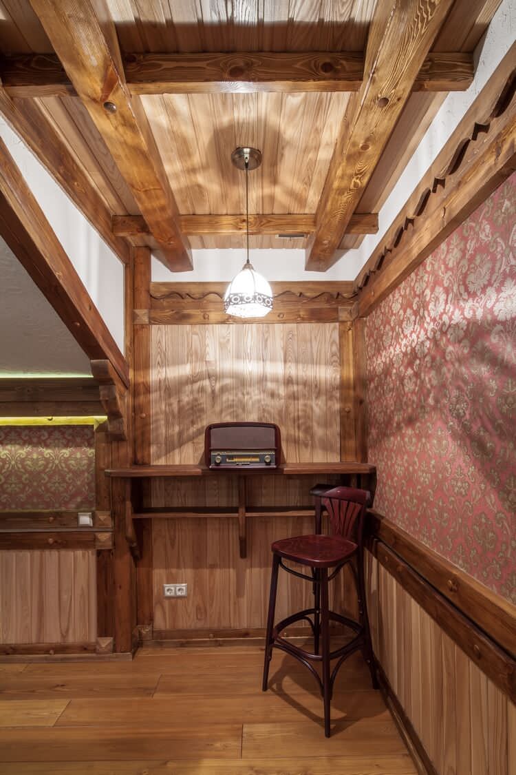 Интерьеры дома в стиле шале.