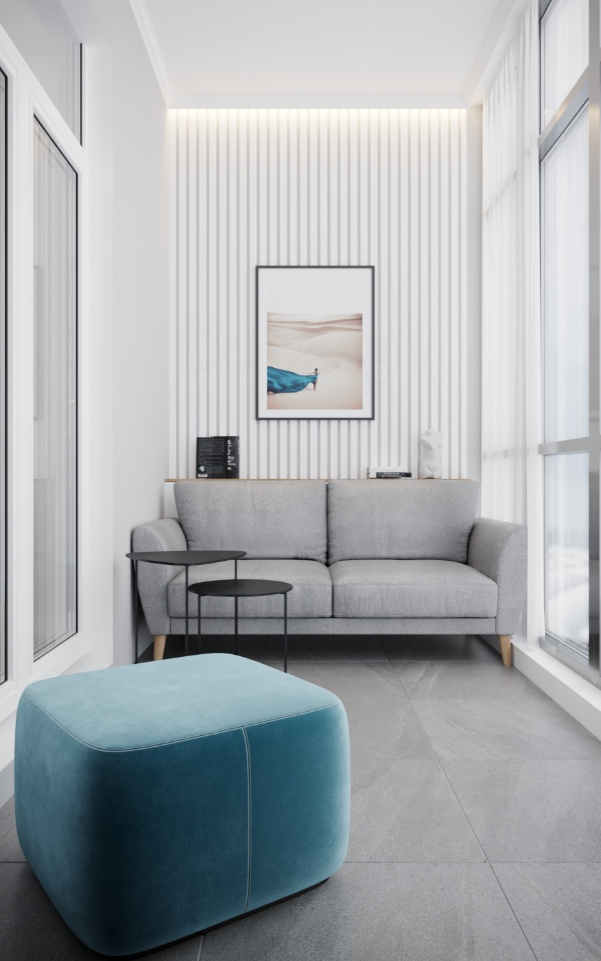 Балкон. Дизайн проект квартиры на Петровском острове