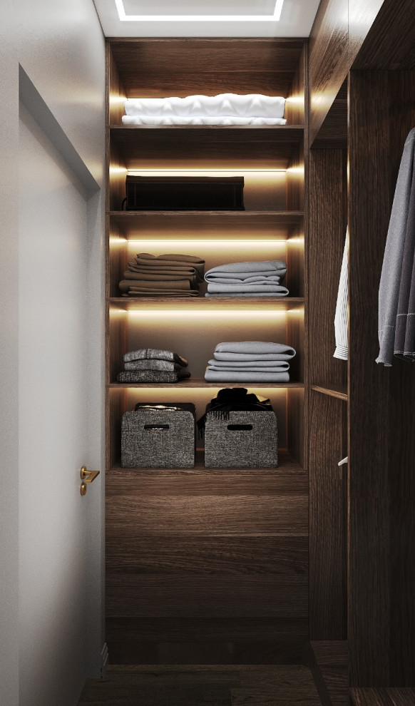 Гостевая спальня с санузлом и гардеробной в частном доме