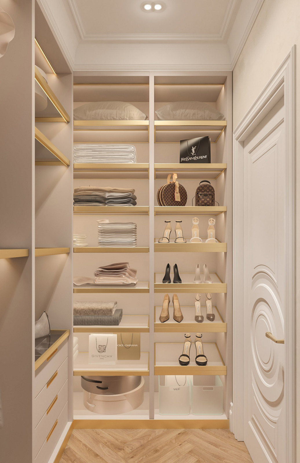 Интерьер Женской гардеробной . Таунхаус в КП "Образцово", 2 этаж