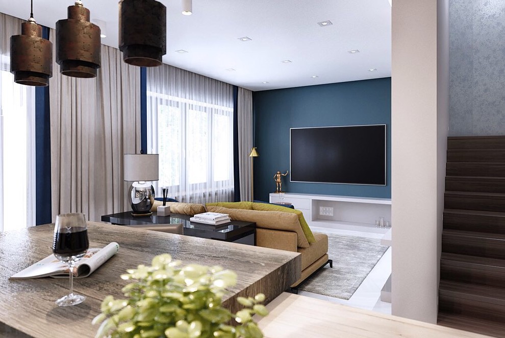 Дизайн-проект дома площадью 185м² в г. Москва для семьи из трех человек.