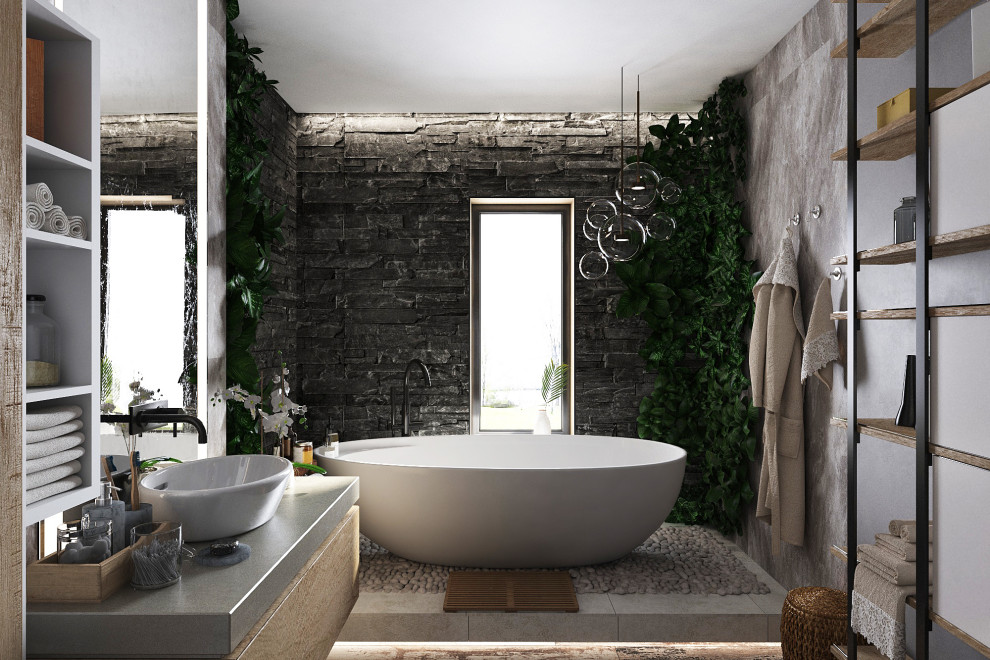 Интерьер первого этажа частного дома