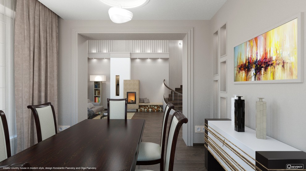 Гостинная загородного дома