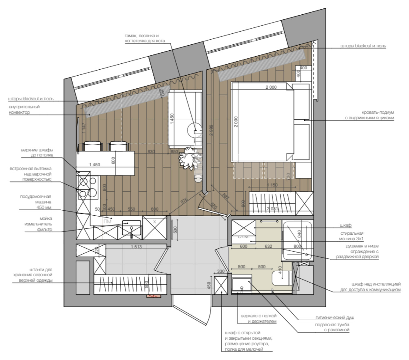 Квартира для девушки 32м2 в ЖК Wellton Towers