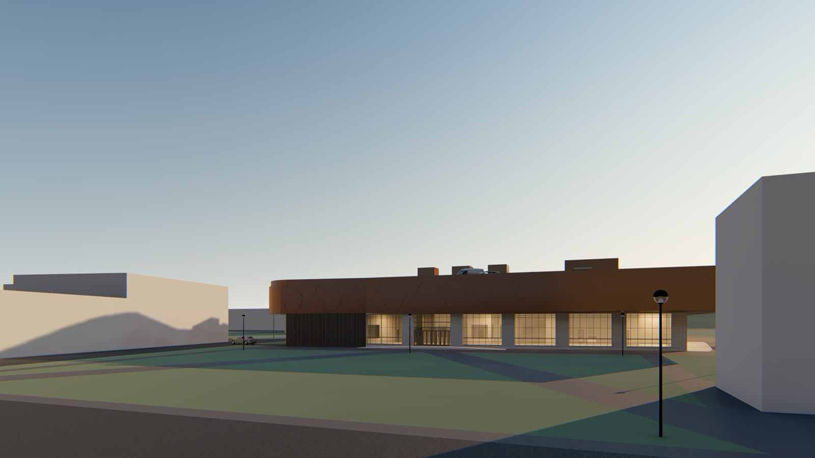 Проект здания аквапарка в Смоленске по ул. Кашена