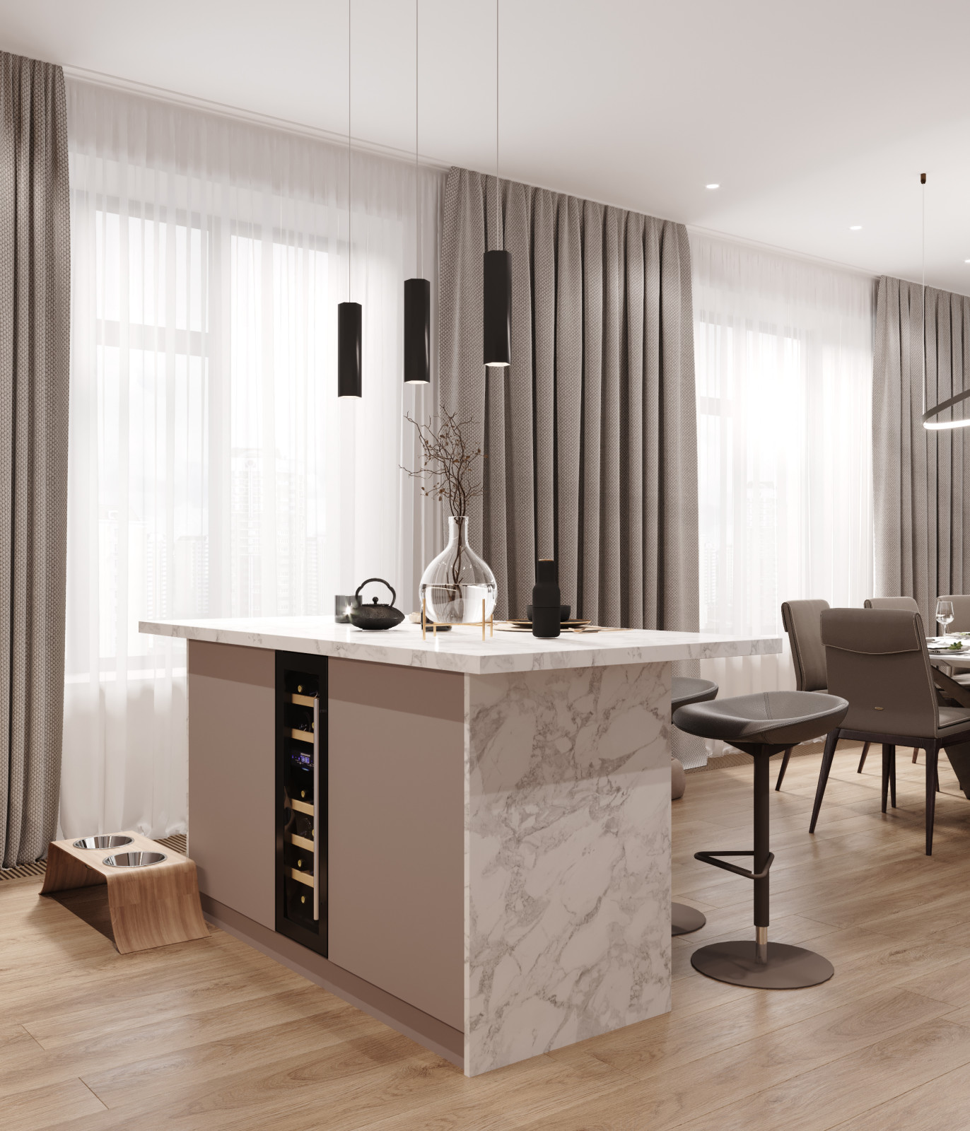 Квартира 127 кв.м. в современном стиле в ЖК Серебряный Парк.