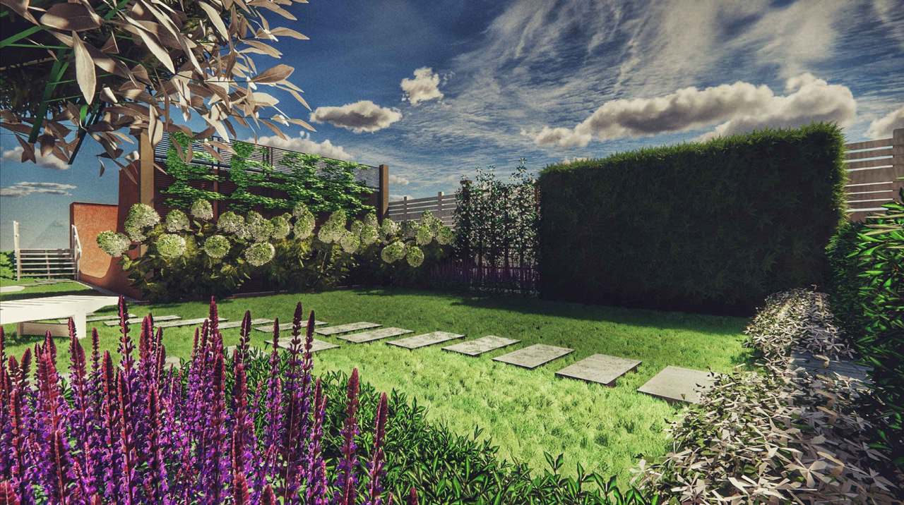 Обложка проекта: Сад с рампой для скейтборда таунхаус