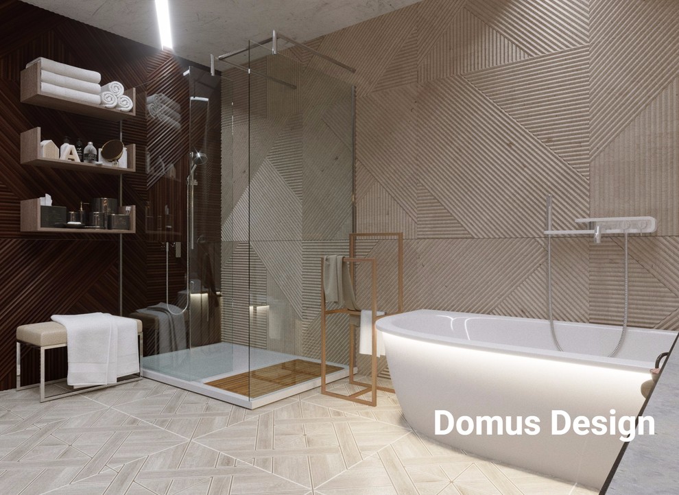 Ванная комната в загородном доме в Пушкине