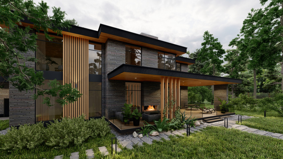 Дом в стиле райта во Владимирской области, 440 м.кв.