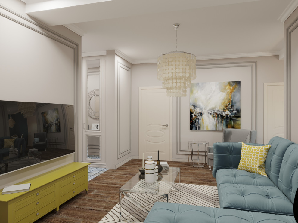 гостиная кухня 40 кв