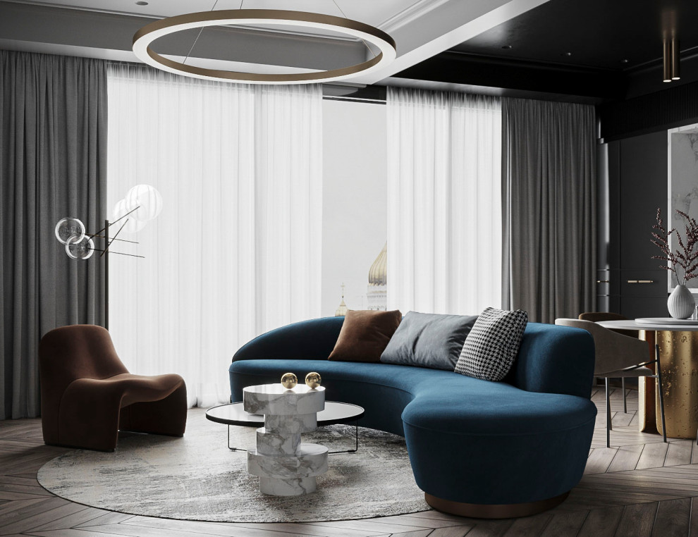 Атмосферная кухня_гостинная