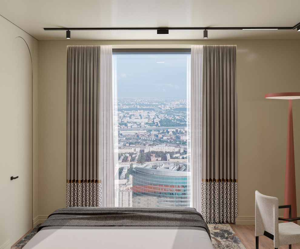 Спальня  из проекта "Оранжевый Блюз" в ЖК Neva Towers, г. Москва